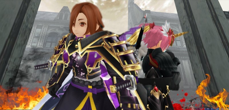 ゲームキャラ2人の戦場シーン