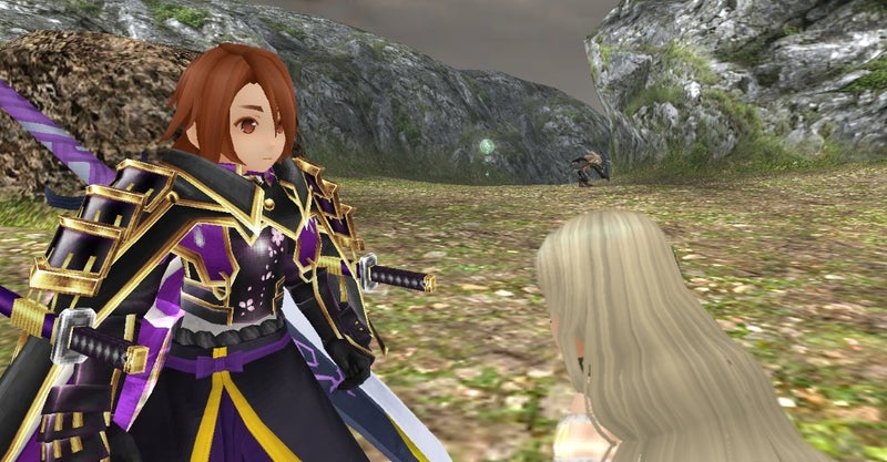 キャラクターが会話するゲーム画面