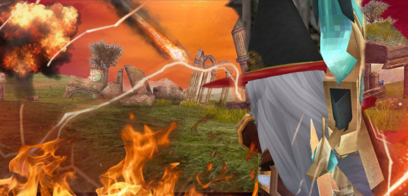 魔界戦争、爆炎と雷、遺跡の戦場
