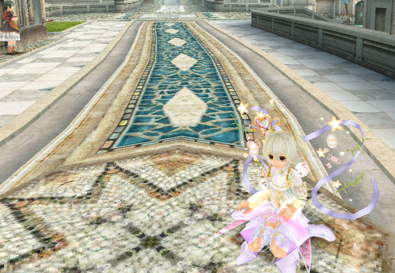 ゲームキャラがファンタジー風の衣装で座っている