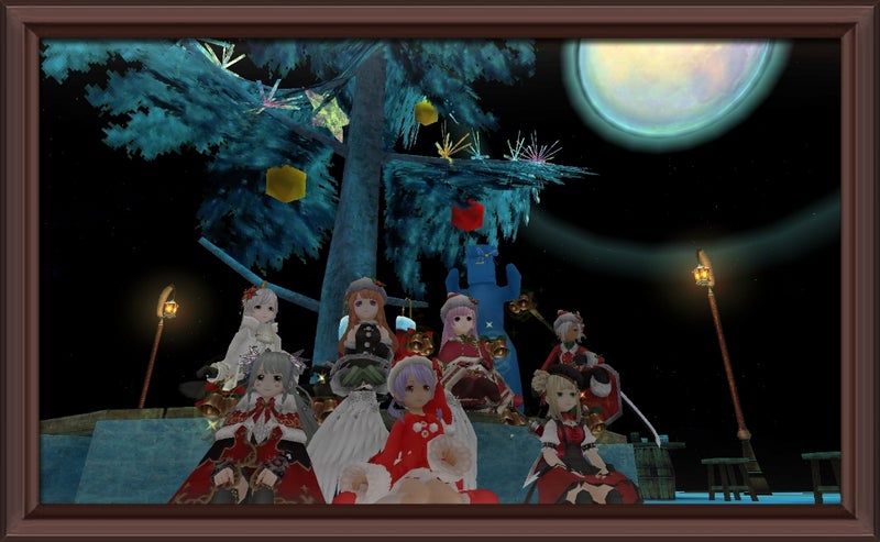 クリスマス衣装のキャラクターたち